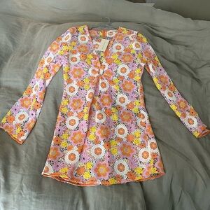 Ramy Brook Analia Floral Crochet Mini Dress